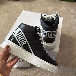 Dior Black and White High-Top Sneakers